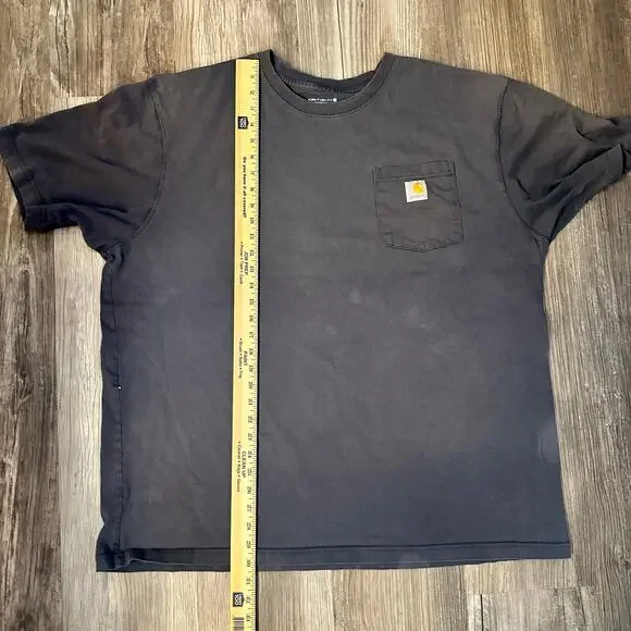 Carhartt Men's 2XL Short Sleeve Loose Fit T Shirt Gray Pocket Work Shirt - Picture 4 of 7